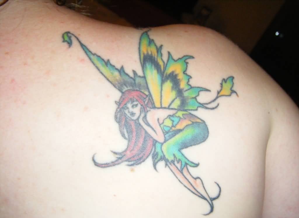 美女身上多款漂亮可爱的精灵纹身图案