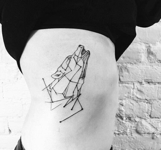 18款霸气的几何纹身狼纹身图案