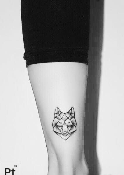 18款霸气的几何纹身狼纹身图案