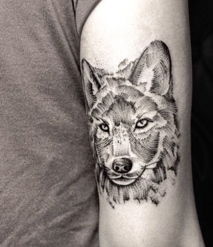 18款霸气的几何纹身狼纹身图案