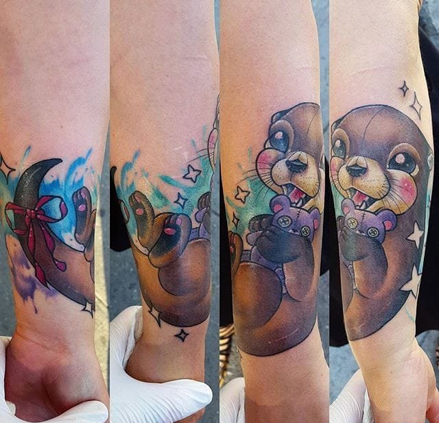 20款可爱的生物水獭纹身图案