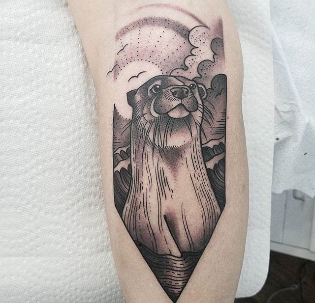 20款可爱的生物水獭纹身图案