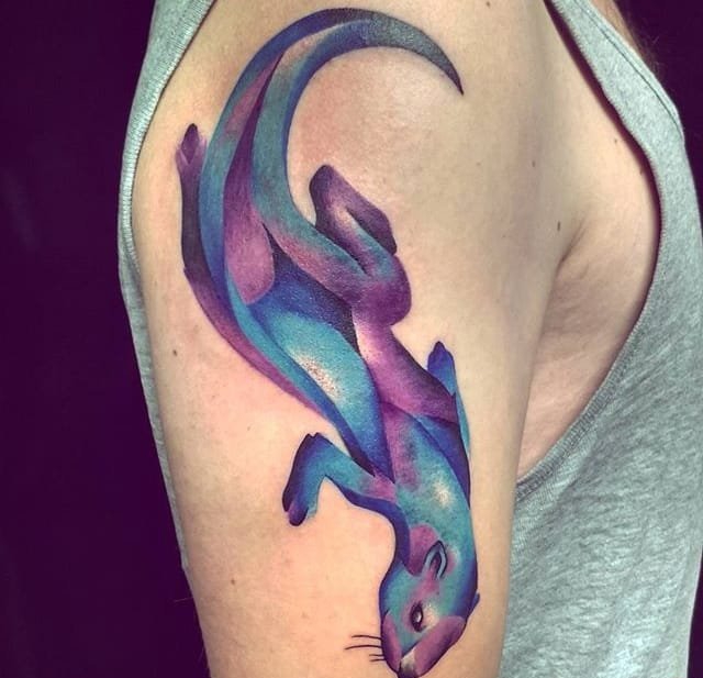 20款可爱的生物水獭纹身图案