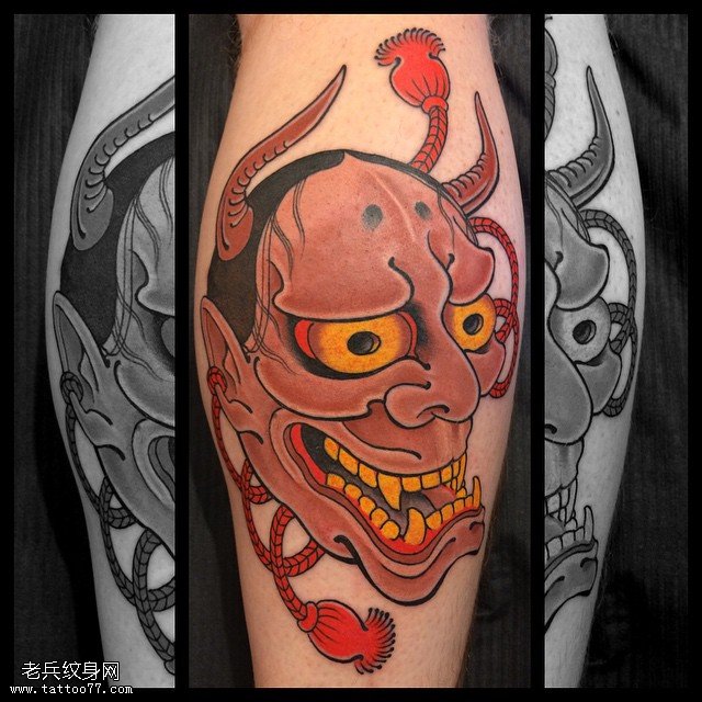 小腿般若纹身图案