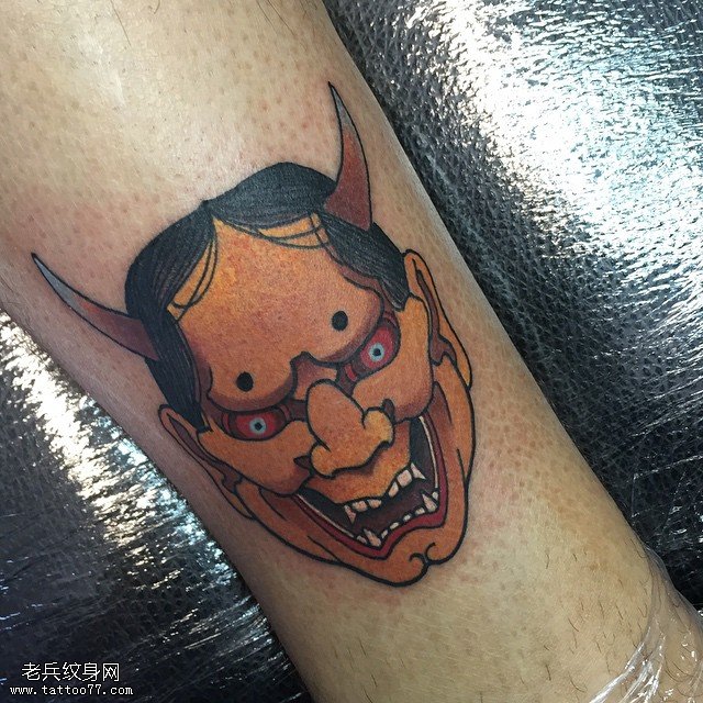 小腿般若纹身图案