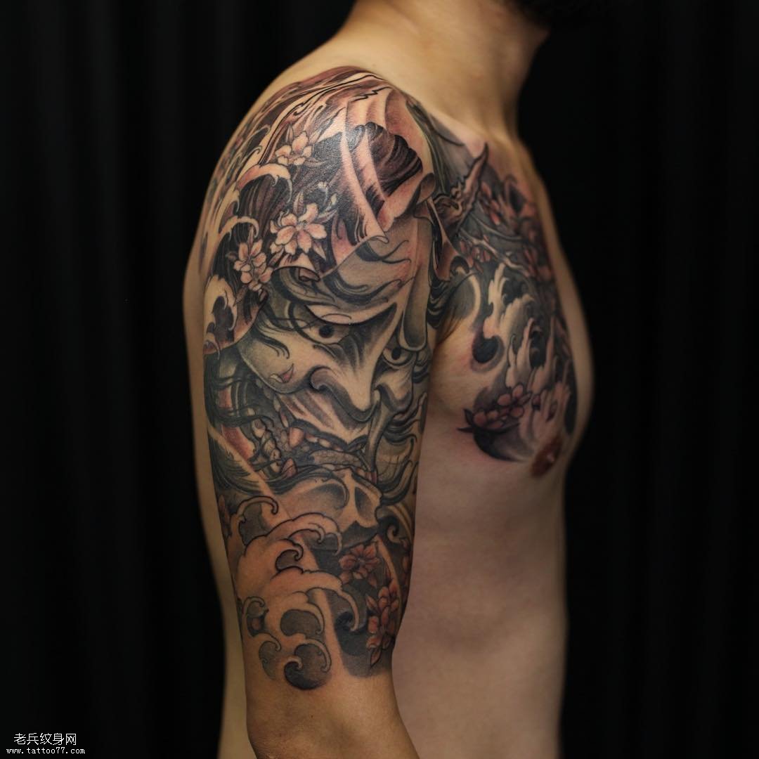 大臂般若纹身图案