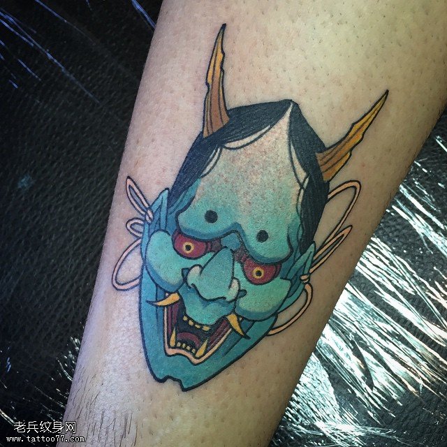 小腿般若纹身图案