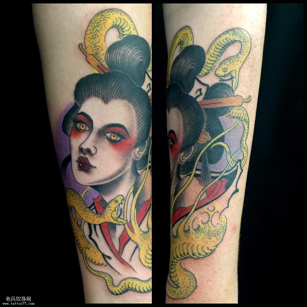 小臂女郎纹身图案