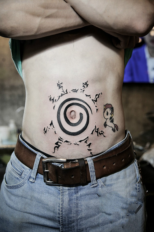 封印之术,腹部忍法法阵图腾纹身