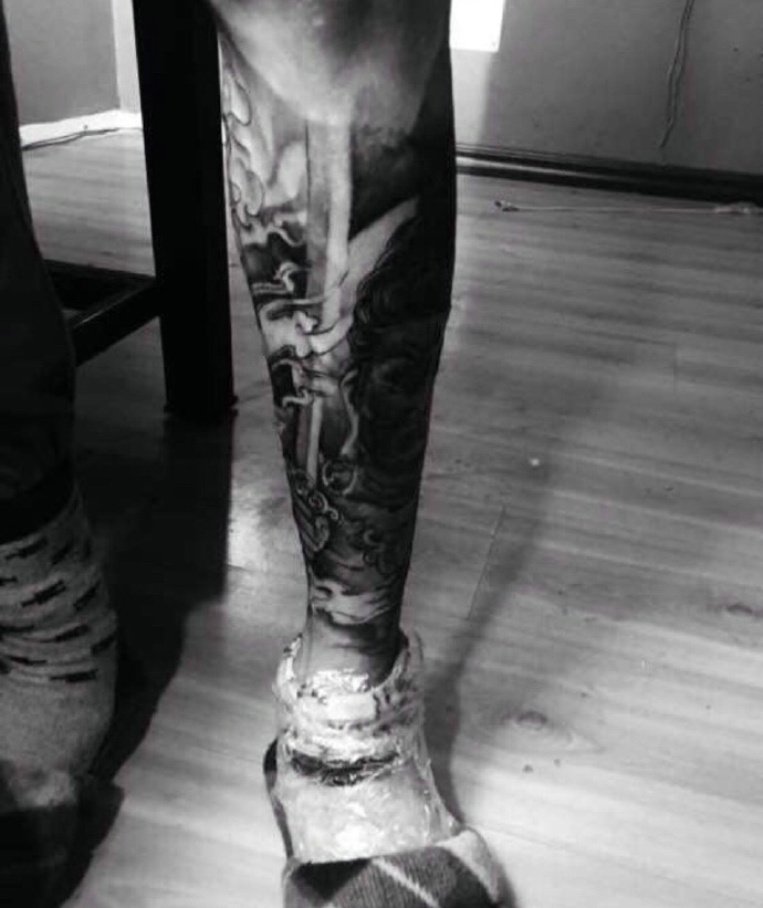 包小腿个性好看的3d图腾纹身图案