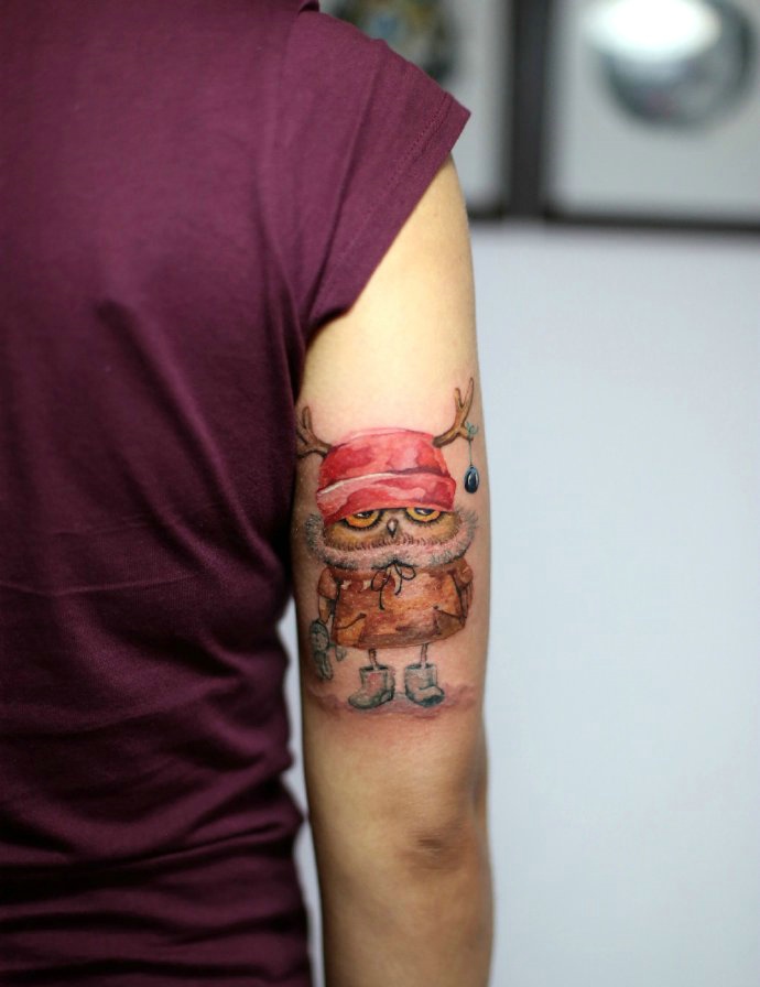 两款不同图案的花臂纹身图案