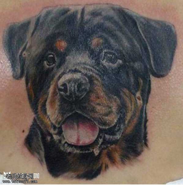 腰部狗纹身图案