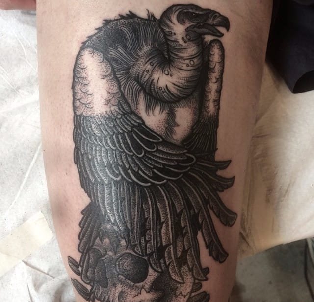 11款霸气十足的黑色秃鹰纹身图案