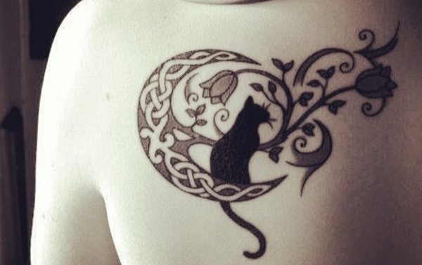 10款很可爱的黑色宠物猫纹身图案