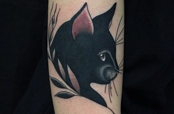 10款很可爱的黑色宠物猫纹身图案