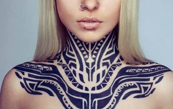 多款脖子上夸张的纹身图案