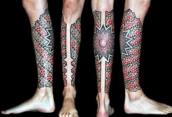 多款帅气的大花腿纹身图案