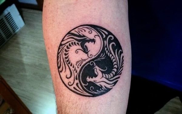 关于阴阳主题风格的纹身图案欣赏