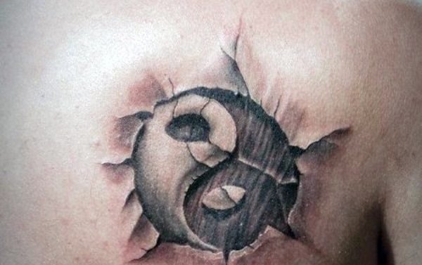 关于阴阳主题风格的纹身图案欣赏