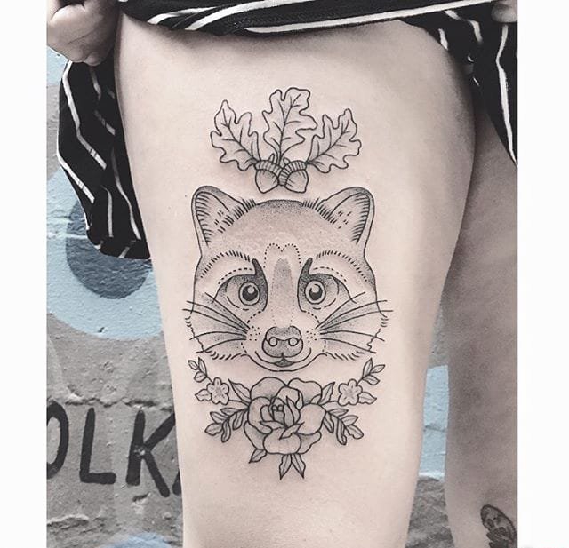 女性最爱的简单的黑色动物和植物纹身图案