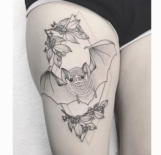 女性最爱的简单的黑色动物和植物纹身图案