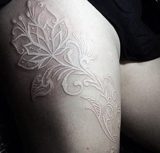 几款女性漂亮的白色隐形纹身图案