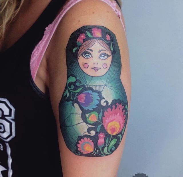 女性漂亮的各种水彩动植物纹身图案