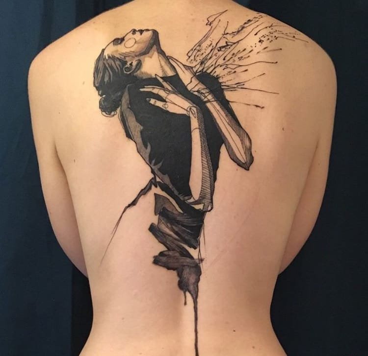 多款黑色现代纹身艺术技法素描纹身图案