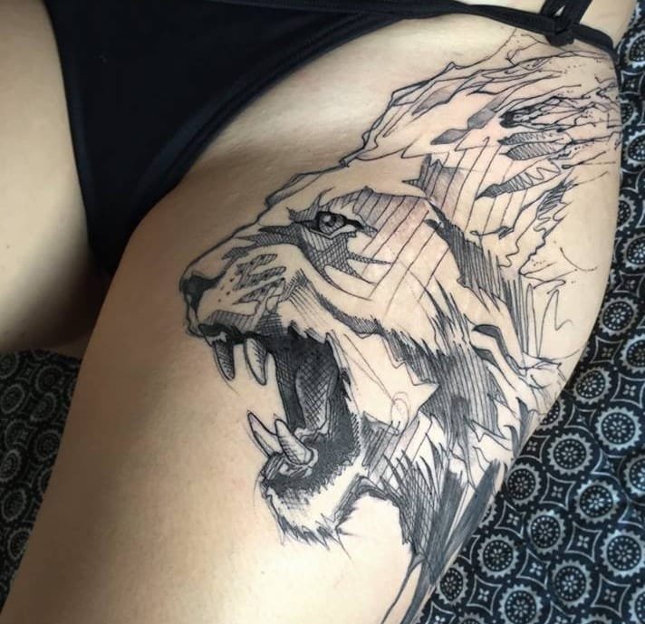 多款黑色现代纹身艺术技法素描纹身图案