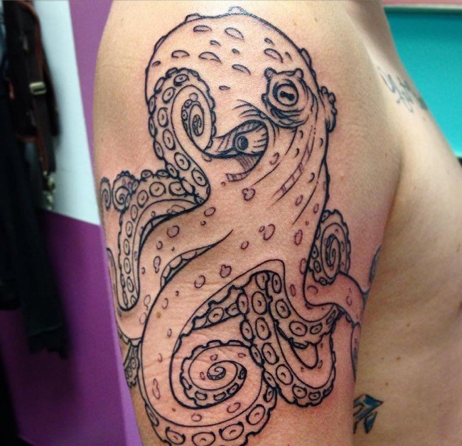 多款手臂上精致漂亮的海洋章鱼纹身图案