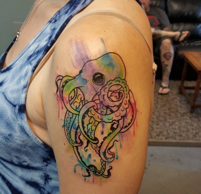 多款手臂上精致漂亮的海洋章鱼纹身图案