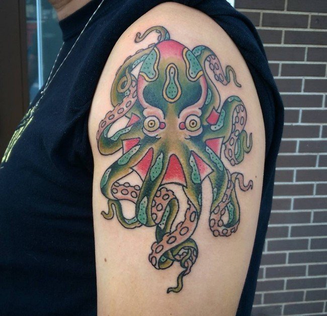 多款手臂上精致漂亮的海洋章鱼纹身图案