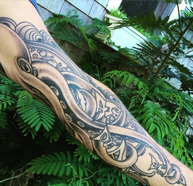 多款手臂上精致漂亮的海洋章鱼纹身图案