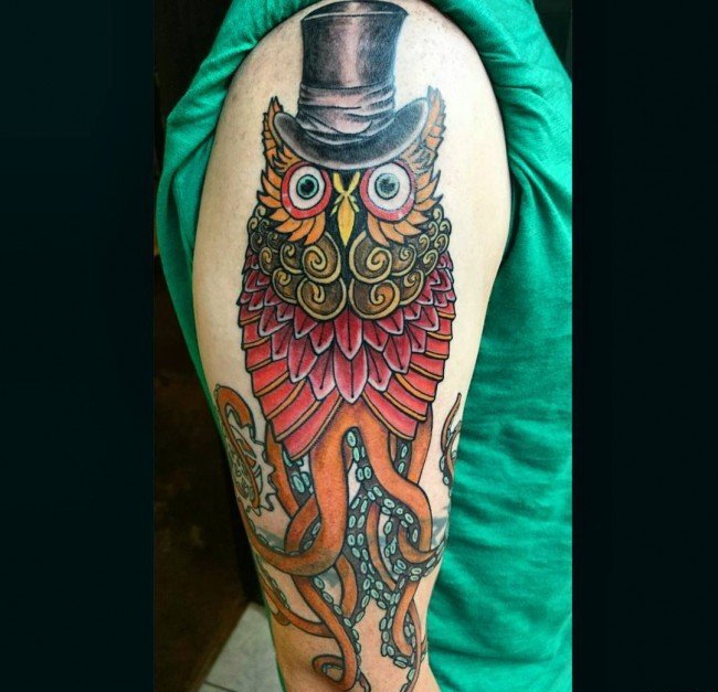 多款手臂上精致漂亮的海洋章鱼纹身图案