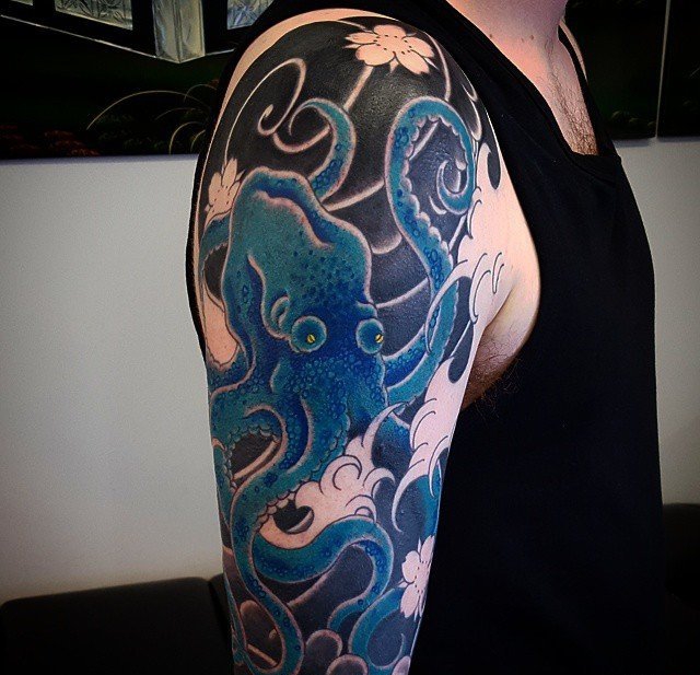多款手臂上精致漂亮的海洋章鱼纹身图案