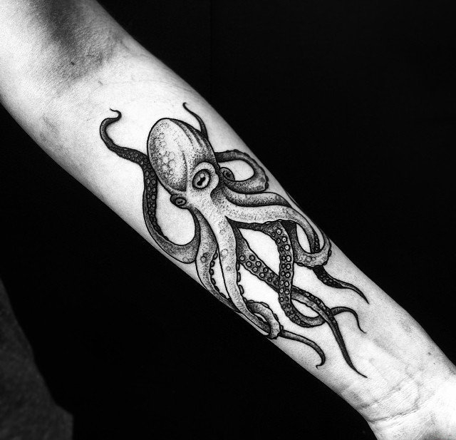 多款手臂上精致漂亮的海洋章鱼纹身图案