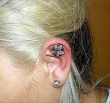 20款女孩耳朵上的小清新纹身图案