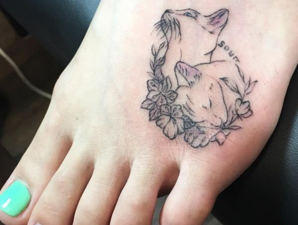 30款多种风格可爱的宠物猫纹身图案