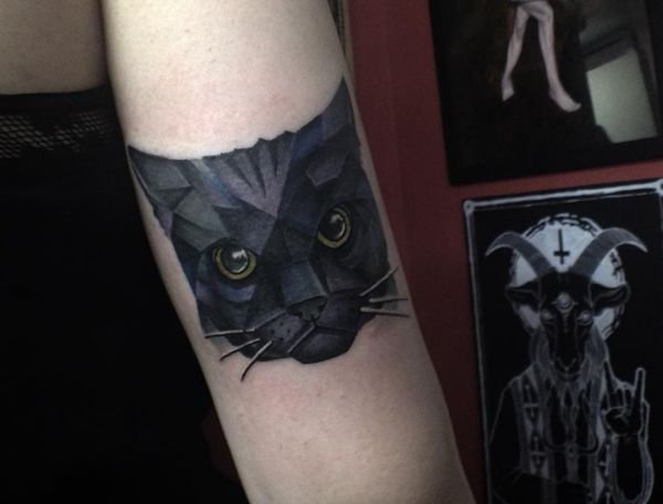 30款多种风格可爱的宠物猫纹身图案