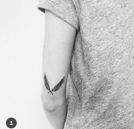 多款精致的小麦穗纹身图案