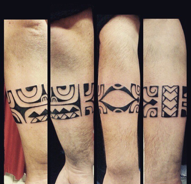 多款帅气的黑色部落图腾臂环纹身图案