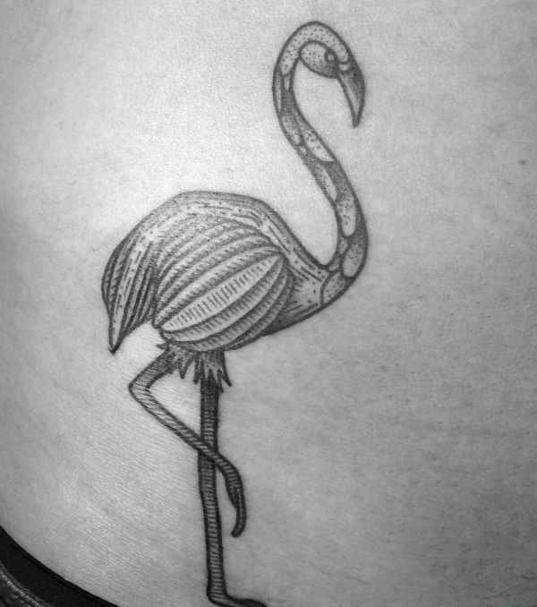 精致可爱的火烈鸟纹身图案