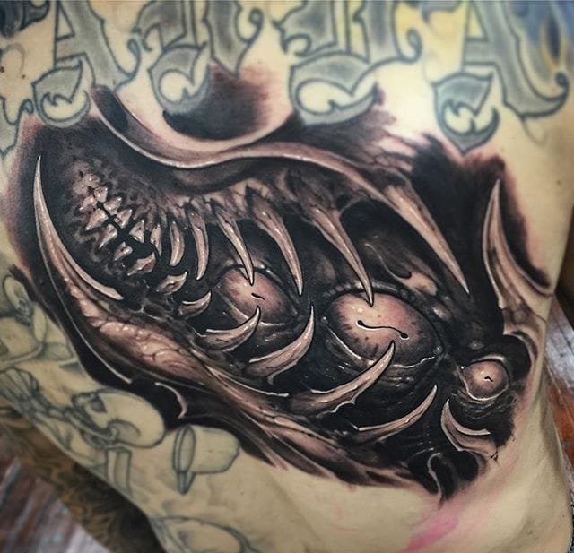 多款超精美的黑暗机械生物力学纹身图案来自杰西