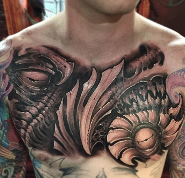 多款超精美的黑暗机械生物力学纹身图案来自杰西