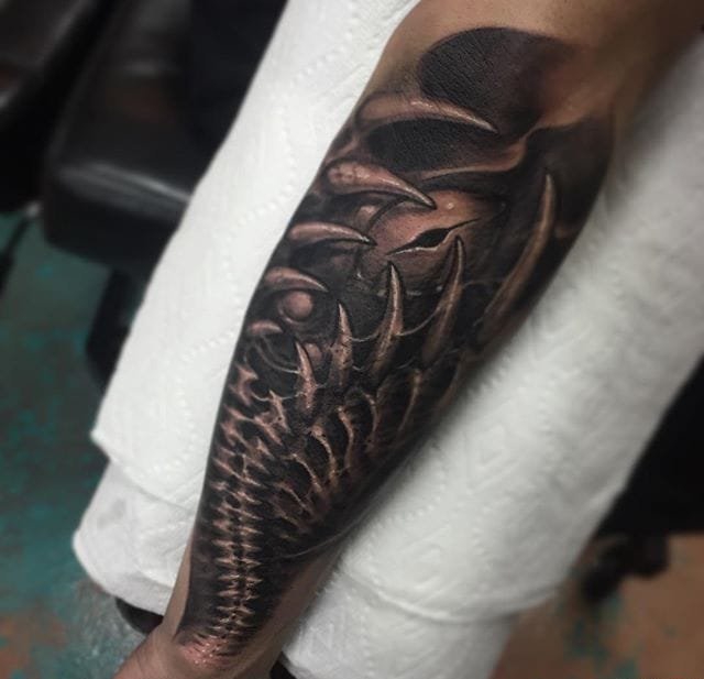 多款超精美的黑暗机械生物力学纹身图案来自杰西