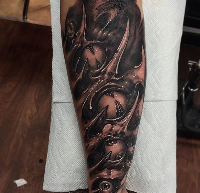 多款超精美的黑暗机械生物力学纹身图案来自杰西