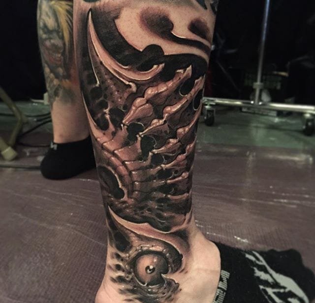 多款超精美的黑暗机械生物力学纹身图案来自杰西