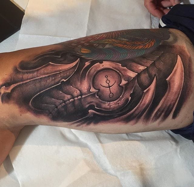 多款超精美的黑暗机械生物力学纹身图案来自杰西