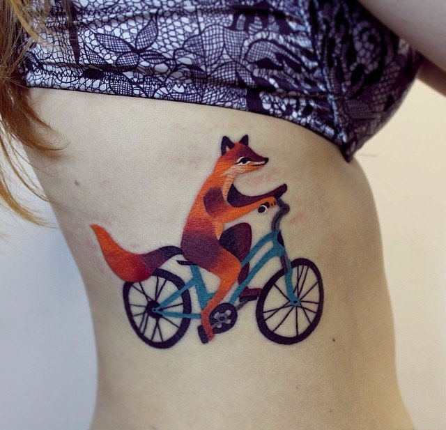 精美的几何矢量水彩纹身图案