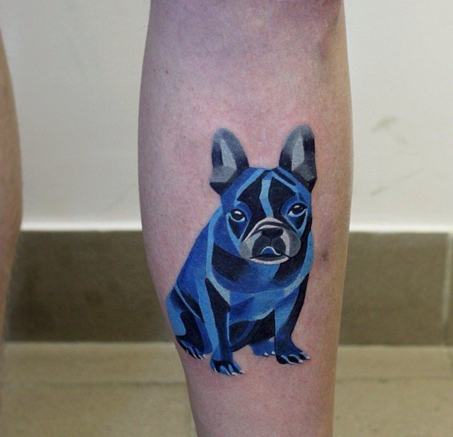 精美的几何矢量水彩纹身图案